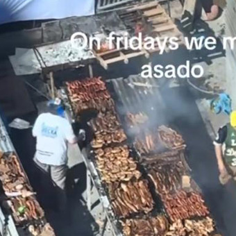 Parrilla XXL: el monumental asado en una obra en construcción que se volvió viral
